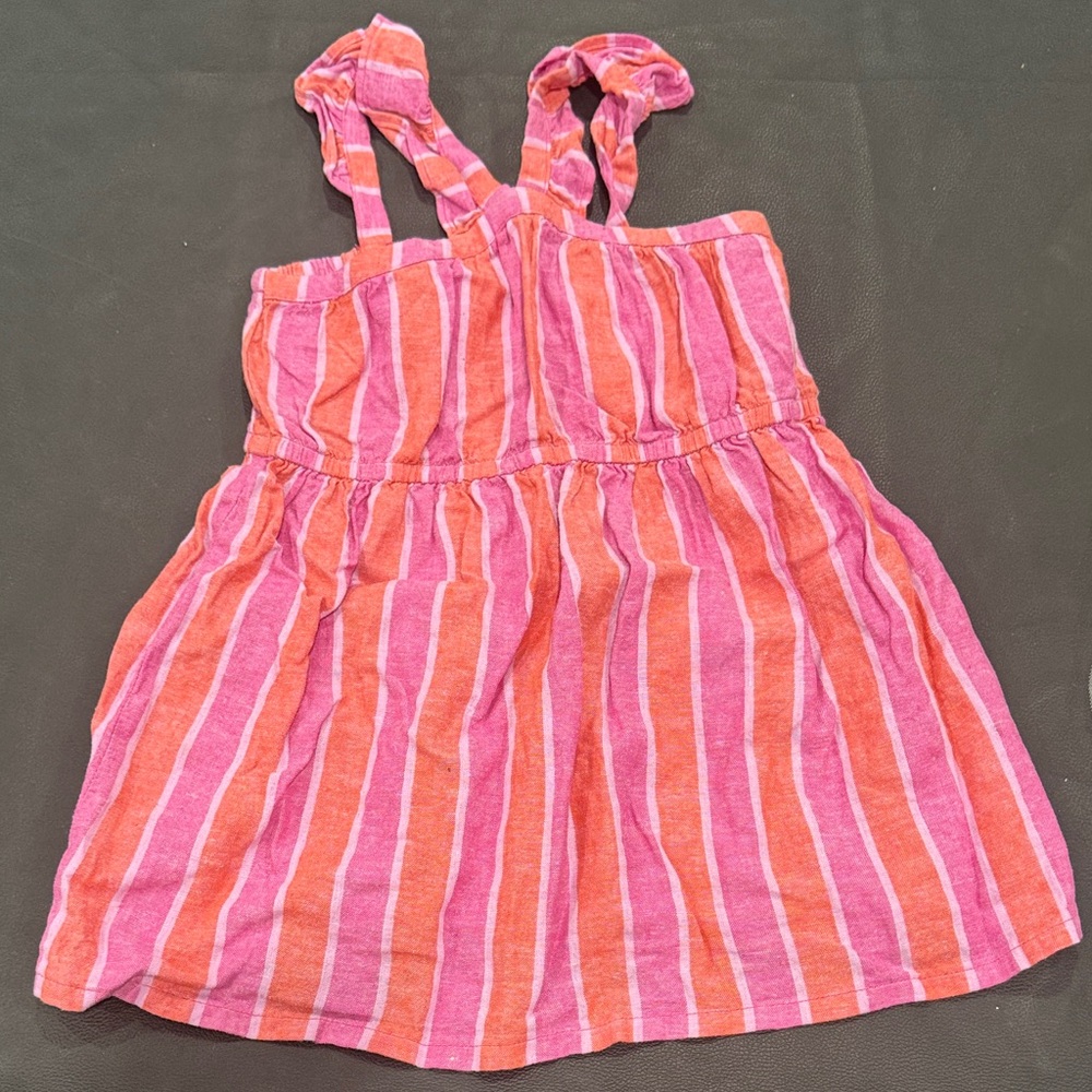 Carter's Pink and Orange Striped Casual Dress